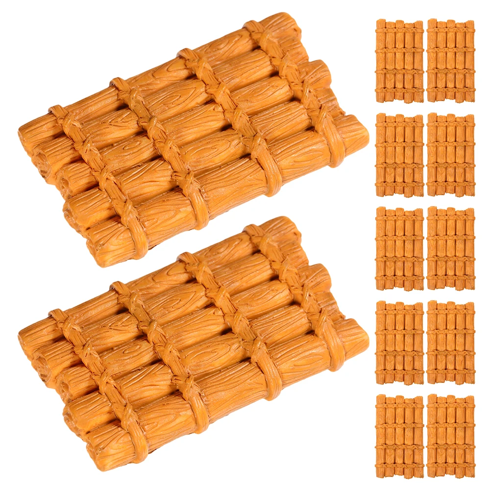 

12 Pcs Chinese Landscape Micro Miniature Dollhouse Rafts Pond Sculpture Beach Decoration Boat Resin Floating Model