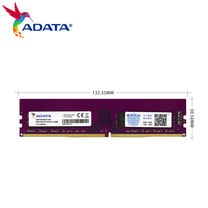 Imagem -04 - Ram Desktop Memory Module 3200mt s 8gb 16gb 32gb Bandeja Única 288 Pinos U-dimm Adata-ddr4