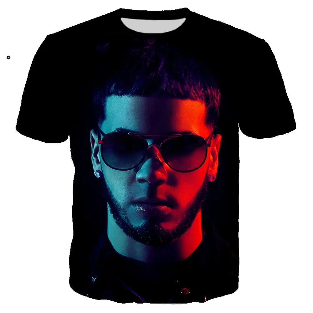 Rock Anuel Aa 3D Print O-Neck Short Sleeve T-shirt Men Casual Fashion Hip-hop Tshirt Y2K Streetwear Harajuku Unisex Clothing