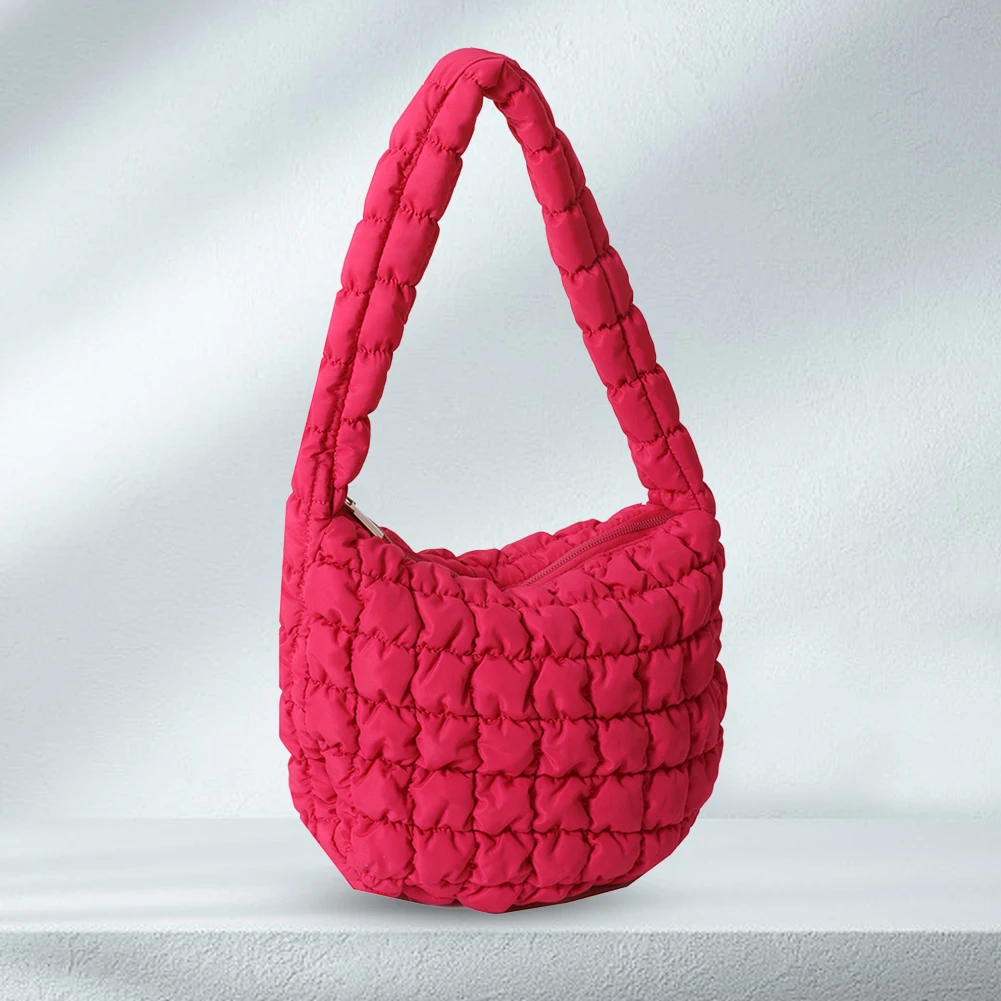 Women Shoulder Bag Quilted Pleated Ladies Crossbody Bags for Fashion Large Capacity Temperament Travel Camping