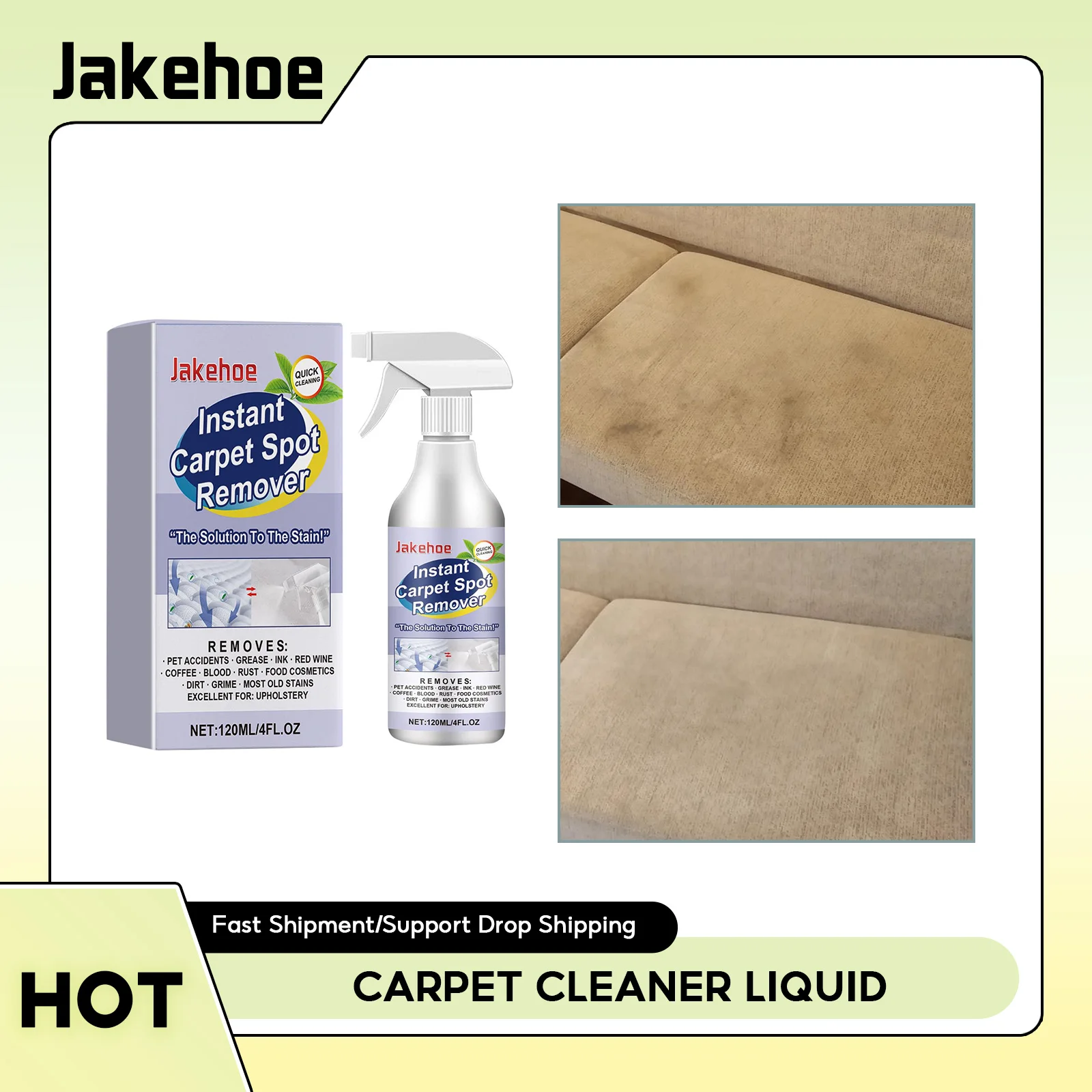 Carpet Cleaner Liquid Safe Lasting Powerful Stains Remover Fabric Sofa Surfaces Clean Multifunctional Carpet Fragrance Detergent