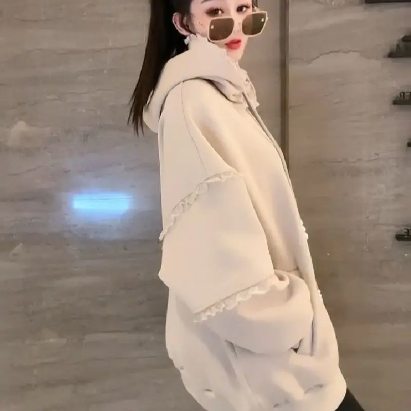 مقنعين لطيف هوديس Y2K امرأة الربط شخصية مقنعين مايكرو الحد الأدنى منقوشة السيدات زوجين سليم موهير الرسومات متعددة