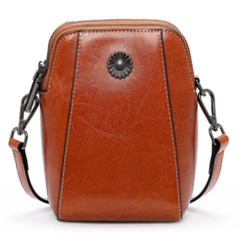 Cowhide Leather Crossbody Bag Genuine Versatile Shoulder Handbags For Women Casual High-Quality Messenger Luxury Fashion Female