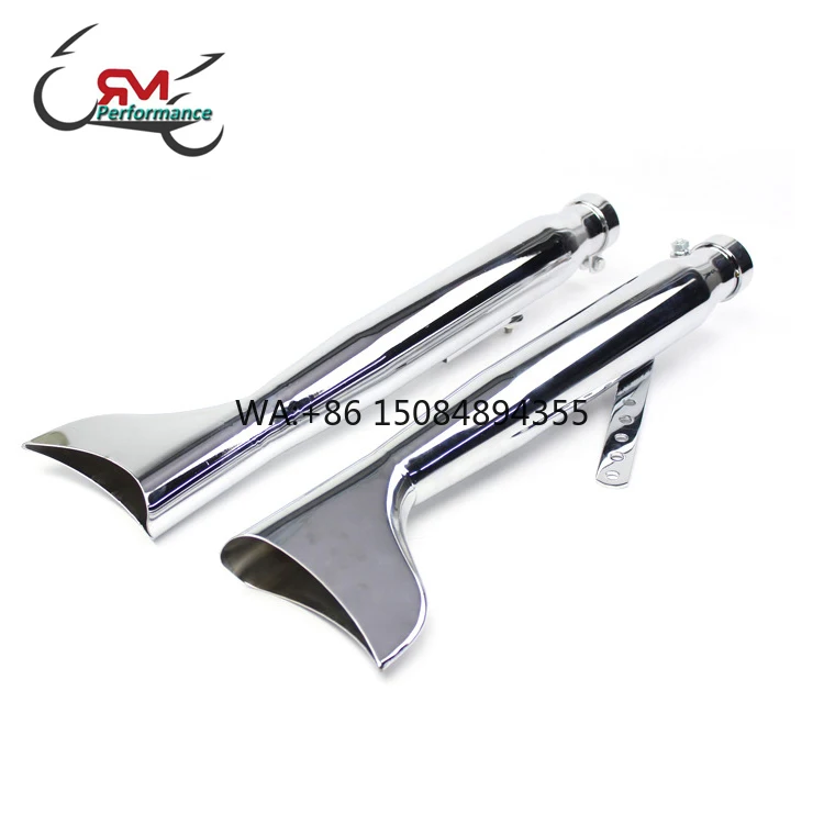 High Performance Retro Slip-On Exhaust System Universal Modified Muffler Tip for Custom Chopper Bobber Cafe Racer Fish Tail