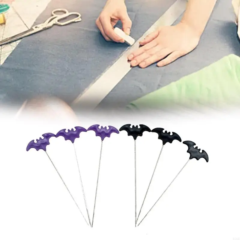 E06B 50/100pcs 할로윈 박쥐 재봉 핀 양장점 자수 패치 워크 도구 도구 핀 바늘 DIY 액세서리