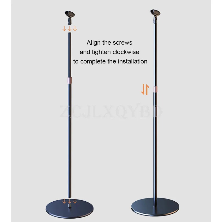 Universal Telescopic Stand Alloy Steel Floor Microphone Mobile Phone Integrated Telescopic Bracket Stand with Solid Base