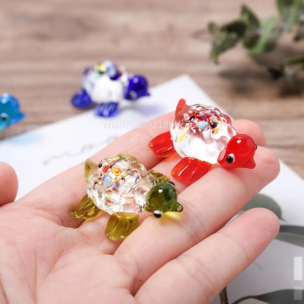 New Miniature Handicraft Glass Miniature Decor Lightweight Bright-colored Wear-resistant Glass Mini Figures