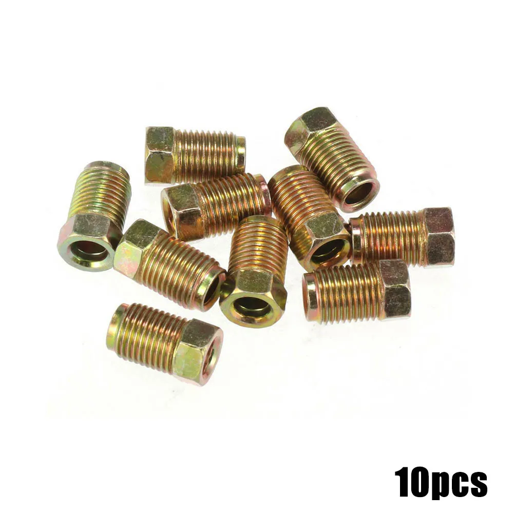 10 Stück Bremsleitung M10x1,0 Gewinde Auto-Bremsleitungsanschlüsse 17 X 10mm Für 3/16 Zoll Stahl-Bremsleitung für Auto SUV Motorräder