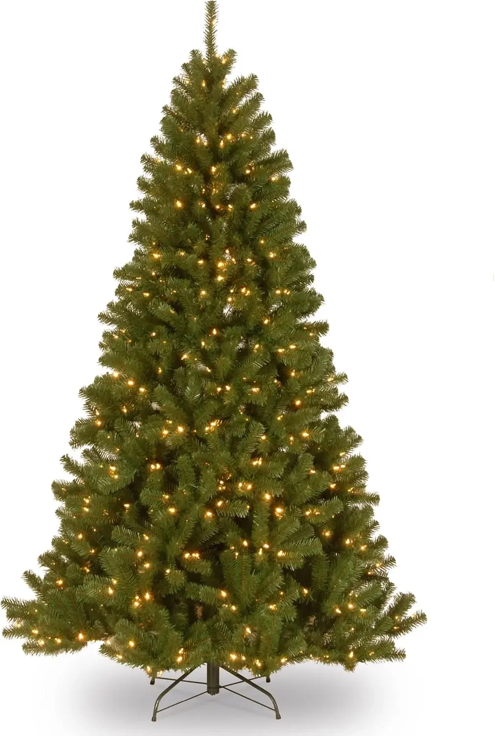 Tree Company Pre-Lit Artificial Christmas Tree, Green, North Valley Spruce, White Lights, Includes Stand, 7 Feet