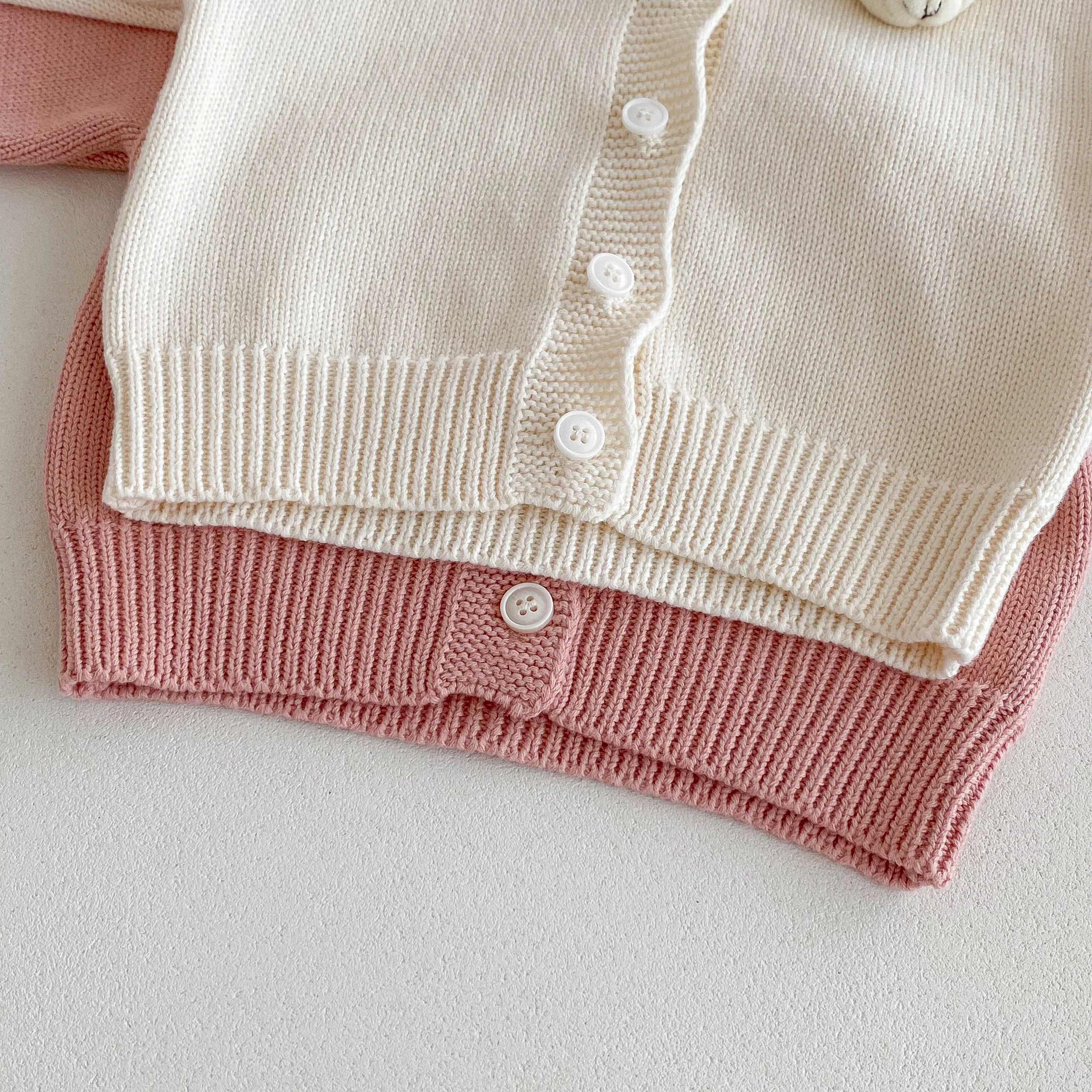 Stilvolle Langarm-Strickjacke für Mädchen, Pullover mit Bärenkragen im koreanischen Stil für Babys und Kleinkinder – Detail 7