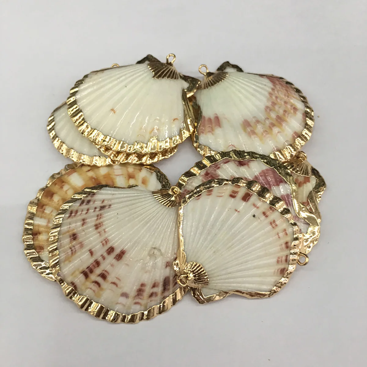 2/5/7Pcs/Set Boho Style Sector Shell Pendant Charms for DIY Necklace Bracelet Anklet Furniture Accessories Sewing Craft Jewelry