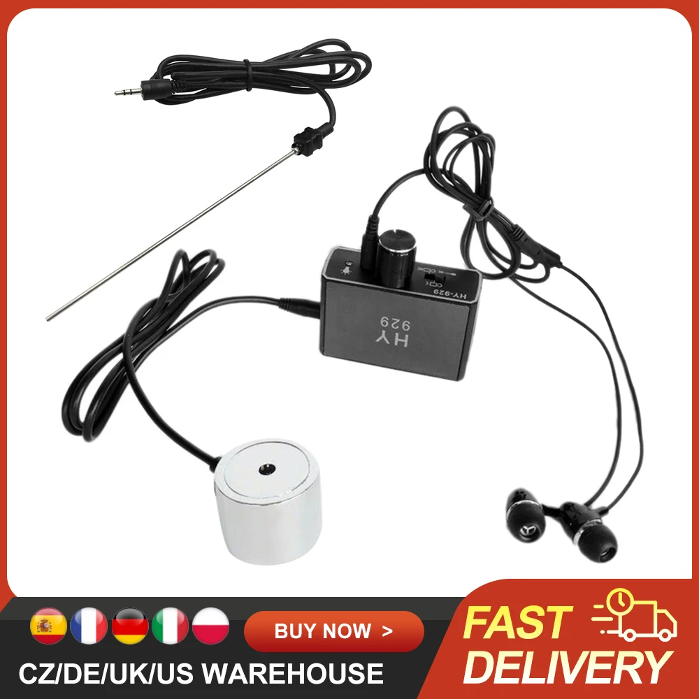 Water Pipe Leak Detector Sensor with Dual Probes Earphone High Sensitivity Water Pipeline Locator Accessory Kit Tools