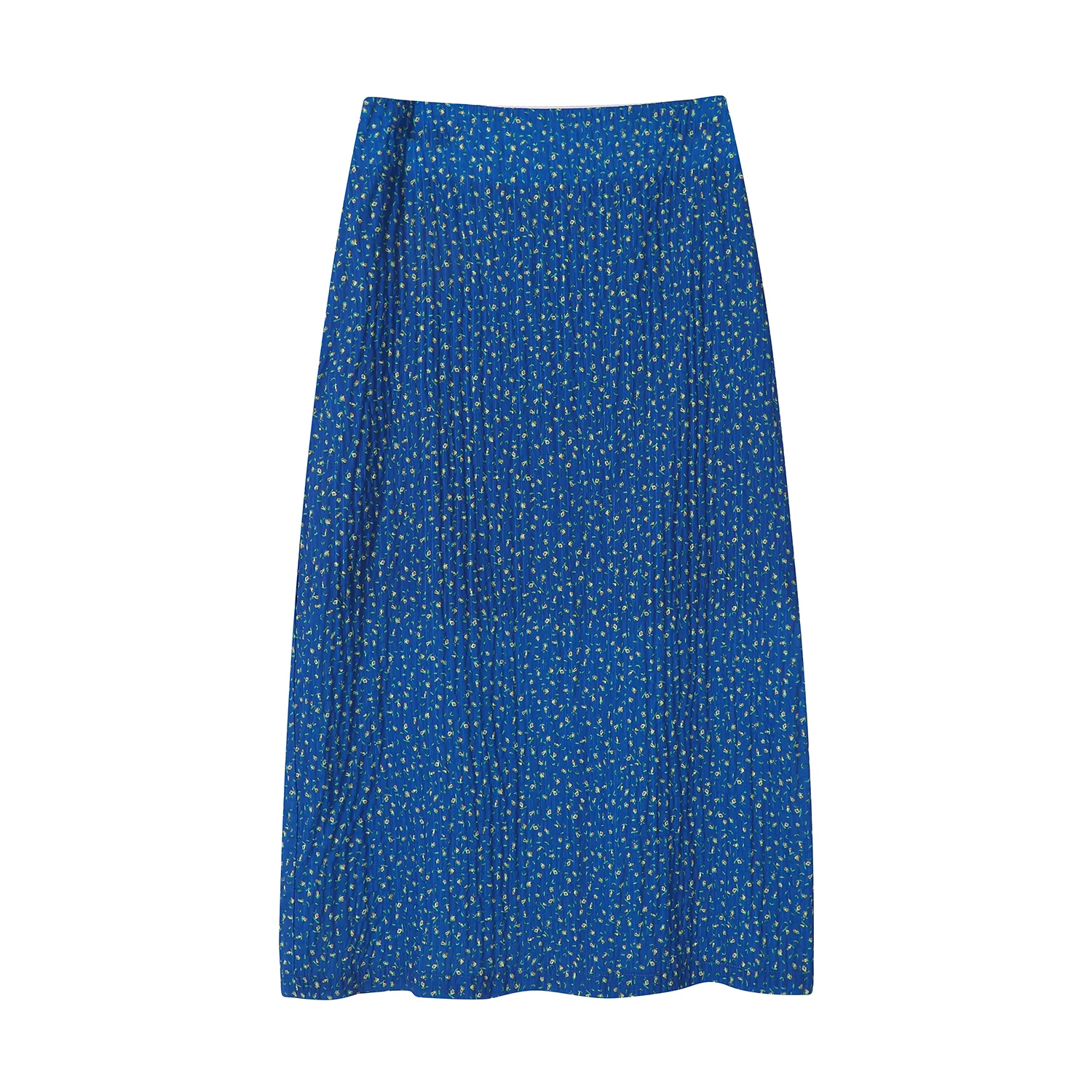 

High Waist Floral Printed Women's Umbrella Pleated Midi Skirts 2025 New Summer Casual Loose Straight A-line Skirts Female