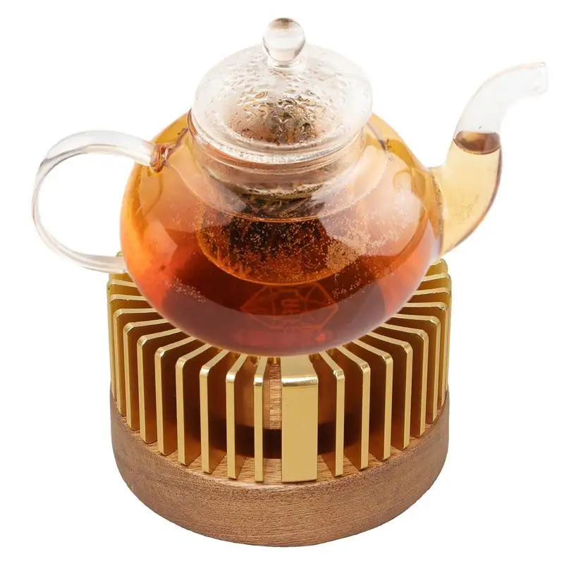 Tea Warmer Base Hot Tea Warmer Teapot Warmer Base Wood Candle Cooking Tea Stove Candle Perfume Diffuser Luxury Coffe Warmer 2024