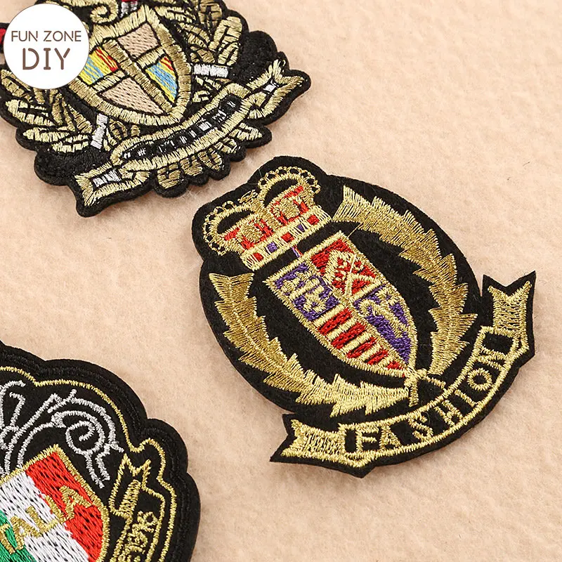 FZdiy Patches for Clothing Anchor Shield Badge Thermoadhesive Patch Iron on Patches Embroidery Applique on Clothes