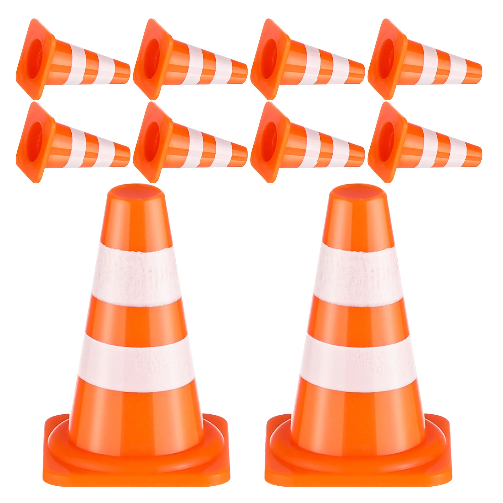 

60pcs Kids Cognitive Miniature Traffic Cones Set For Pretend Play Learning Road Safety Games Plastic Training Barriers Small