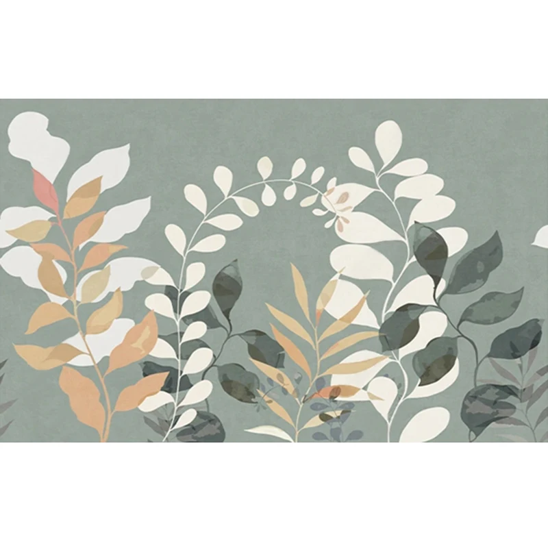 

Custom Nordic Style 3D Green Leaf Wallpaper Botanical Wall Mural for Living Room Bedroom TV Background Wall Home Decoration