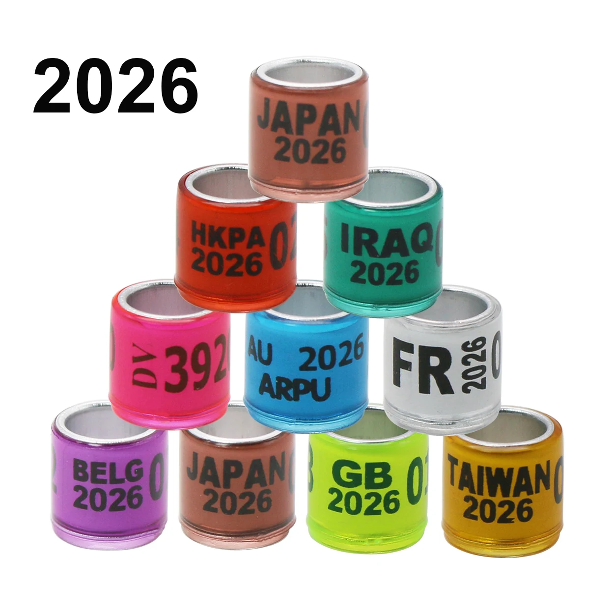 50 Pcs 2026 Aluminum Plastic Pigeon Foot Ring With Number Bird Ring Messenger Pigeon Foot Signage Carry Identification Circle