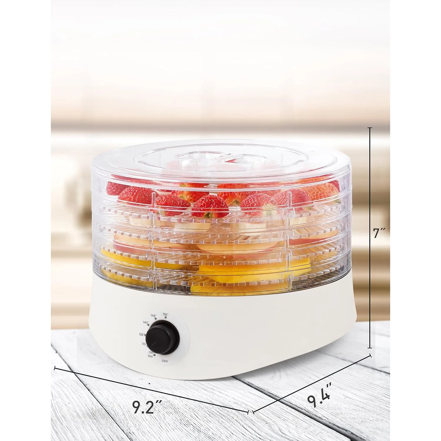 Food Dehydrator,  for Food & Jerky, 280W Meat Dehydrator Machine for Dehydrated Foods w/ 5 Drying Racks White