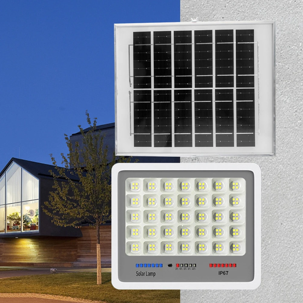 

Светодиодный прожектор на солнечной энергии IP67 Водонепроницаемые уличные фонари безопасности Многорежимные точечные светильники с дистанционным управлением для патио, дорожки, двора