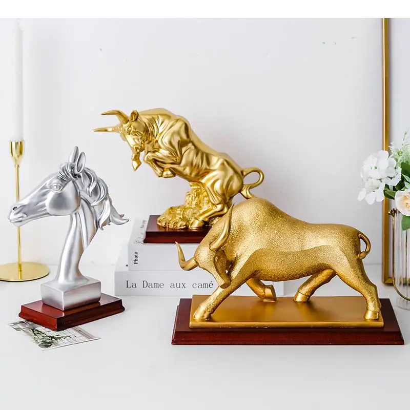 

Resin Horse Cattle Ornaments Statuette Decoration Accessories Desktop Animal Decorative Crafts Furnishings Figurines