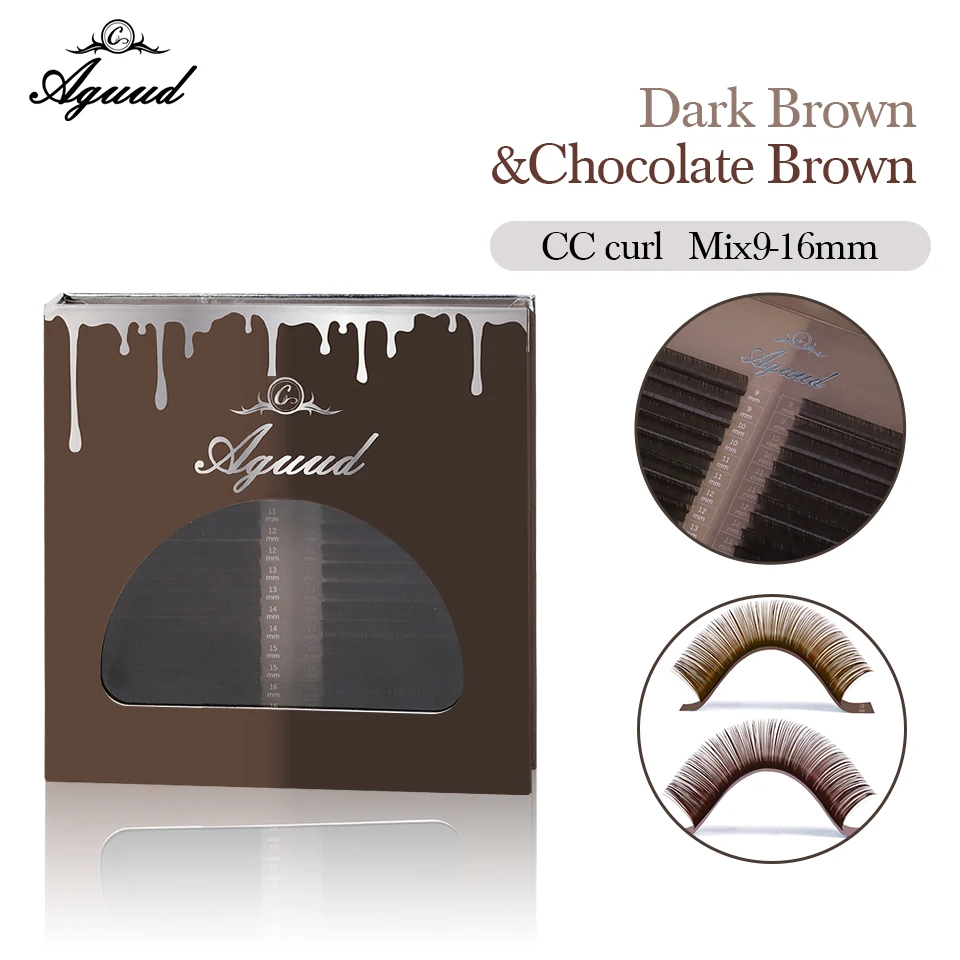 32 Rows Luxury Two Brown Mix ColorPremium Eyelashes Caramel Color Mink Individual Cashmere Volume Eyelash Extensions Collection
