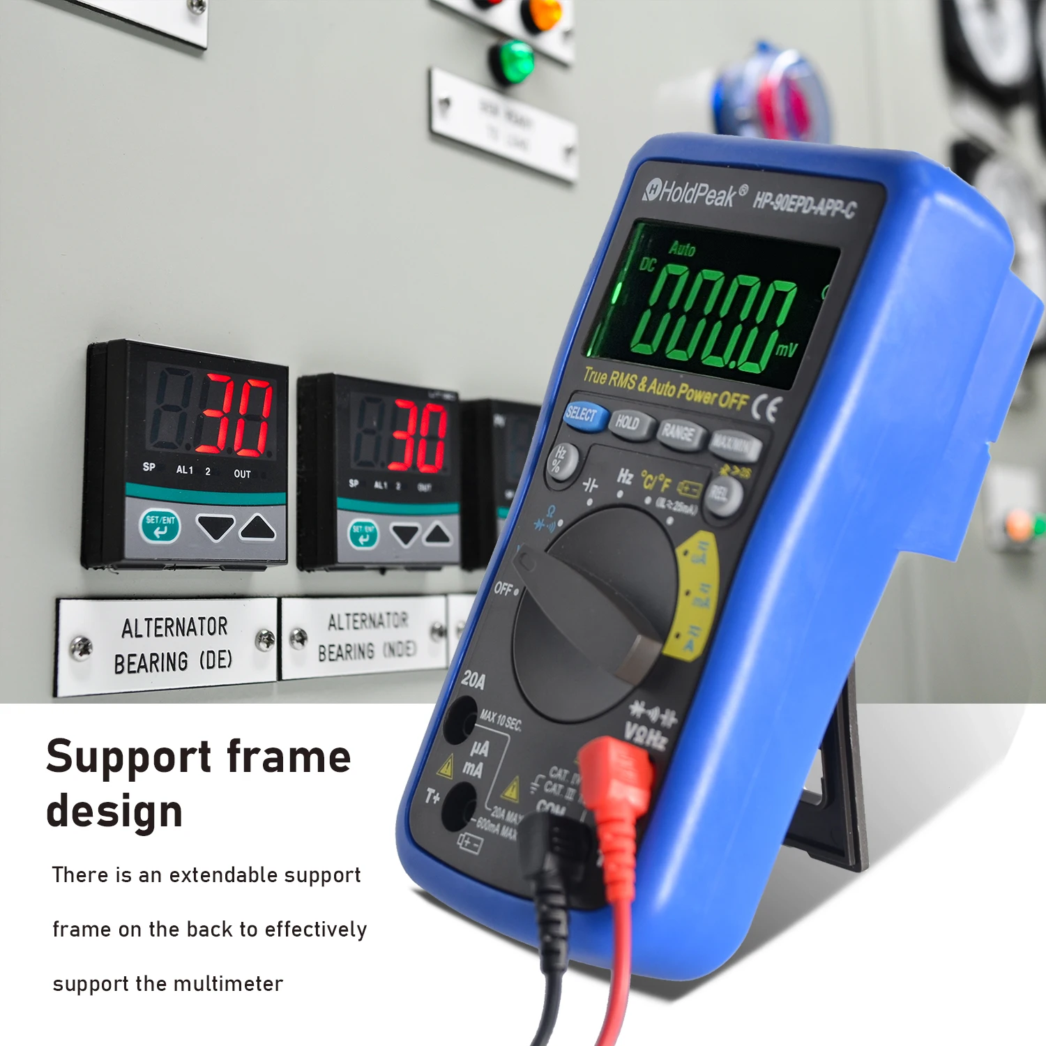 HoldPeak Smart Digital Multimeter,6000 Counts TRMS Meter ACV DCV 0-1000V Resistance Capa Frequency Test,Data Hold,