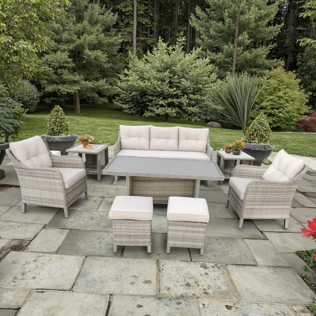 

Sturdy All - Weather Outdoor Sofa Furniture Set Garden Sofa Set With Removable Cushion