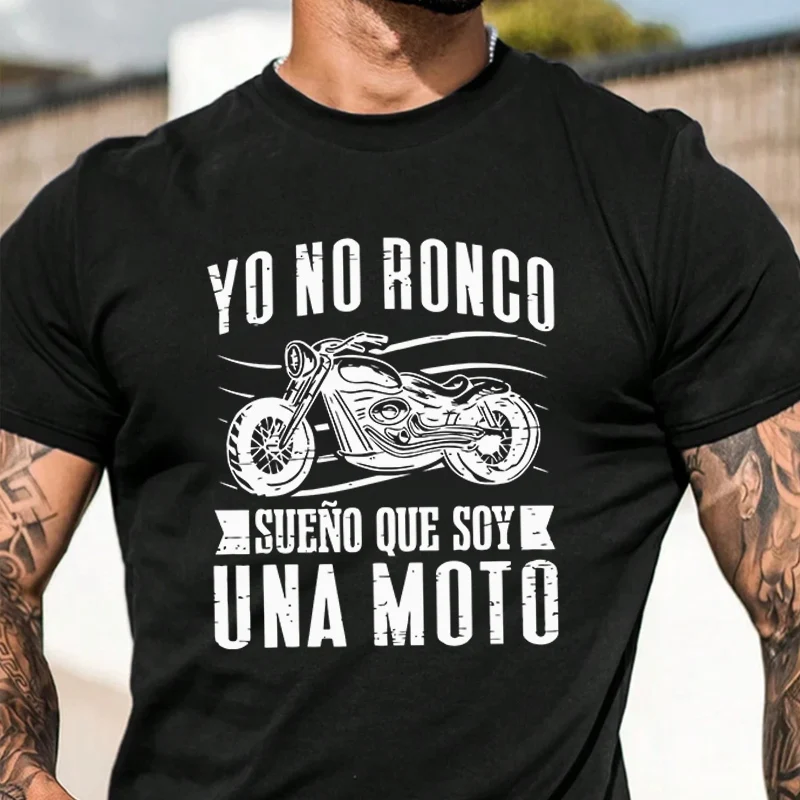 

New Arrived Motorcycle Biker Spanish Sayings Dad Men's Graphic T-Shirt Fashion Casual Street Suitable For Travel And Sports Tee