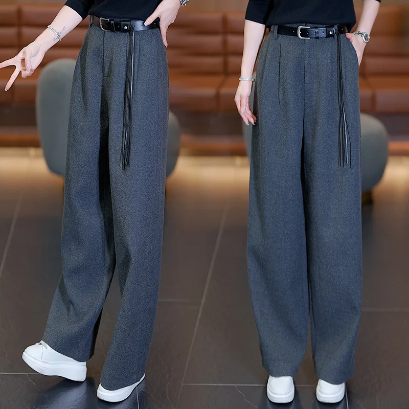 

Simple High-Waisted Slimming Casual Straight-Leg Pants for Women