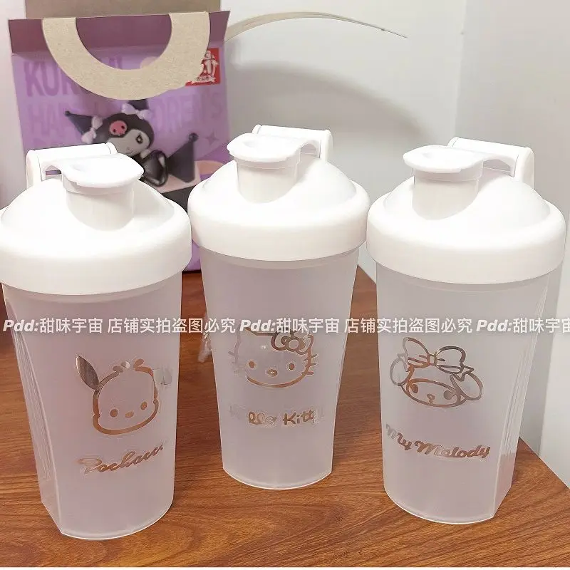 Anime Cartoon Hello Kitty My Melody Shaker Cup Sports Portable Convenient Mixing Cup 400ml Plastic Shaker Bottle Holiday Gift