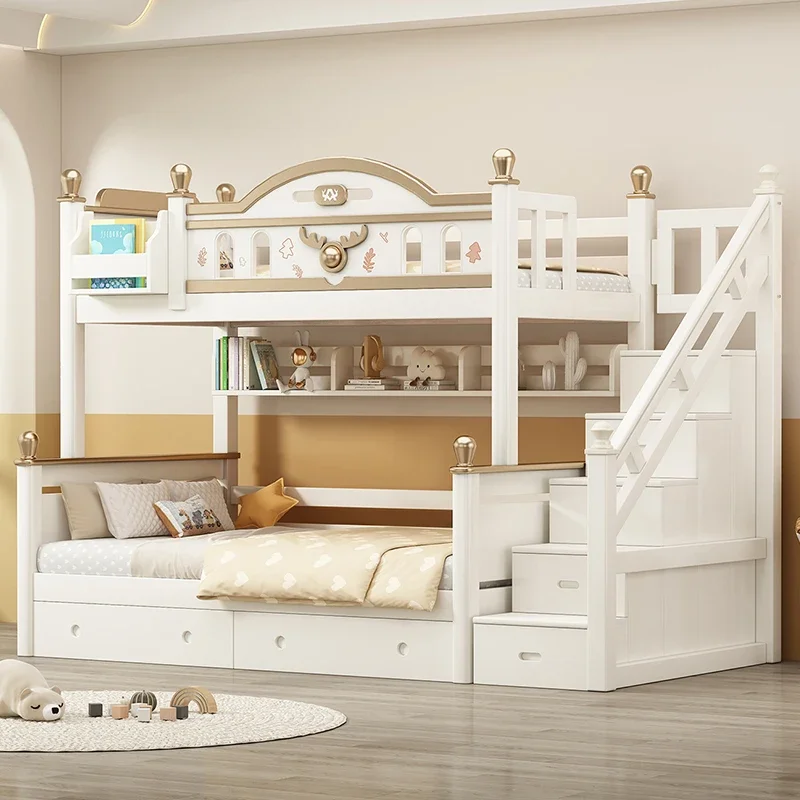 Bunk beds,  solid wood high and low , adult multi-functional small apartments, children's , wooden , and mother