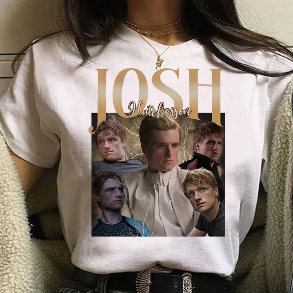 Camisetas de Josh Hutcherson para mujer, camisetas japonesas Y2K, ropa divertida Harajuku de los años 2000