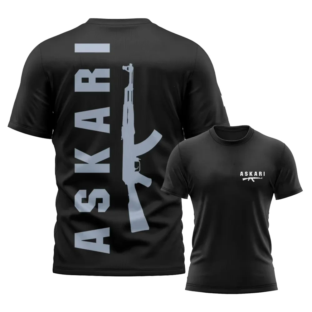 Askari Men's Boxing and Wrestling T-shirts, Summer Sports Round-neck Breathable Short-sleeved T-shirts, Outdoor Training Suits