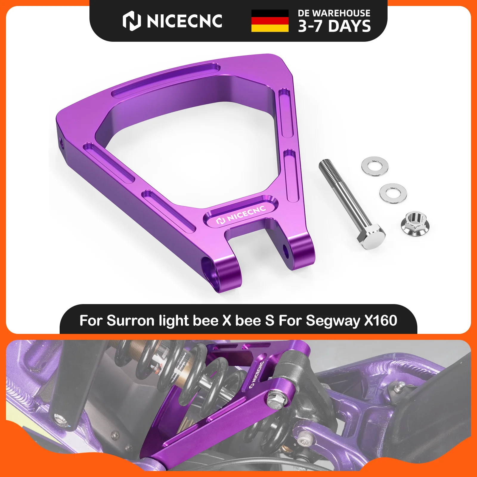 Nicecnc Para Surron Light Bee X Light Bee S L1E Soporte Triangular Reforzado Amortiguador Para Segway X160 Segway X260 Aluminio Engrosado 3Mm Y Ensanchado 6Mm Accesorios Para Motocicleta — -65%, 99.7€ Coupon, from 51.99€ – 65% descuento – €51.99