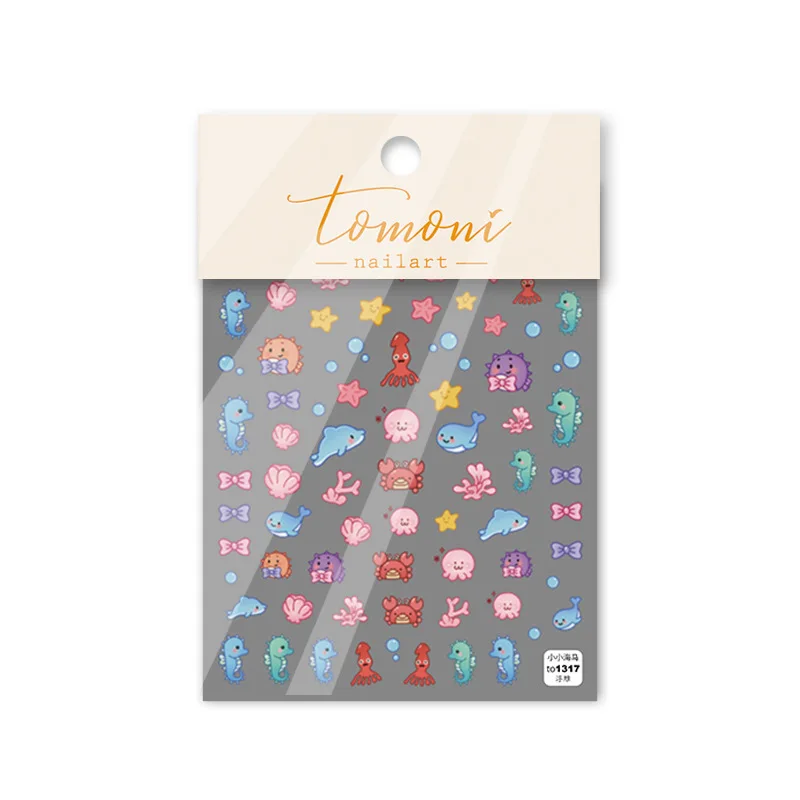 [Meow.Sensei] Relief 1317 Hot Adhesive Cute nail stickers Japanese Underwater World