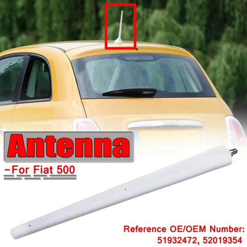 White Short Car Radio Aerials Antenna Aerial Mast Antenna For Fiat 500 51910790 52019353