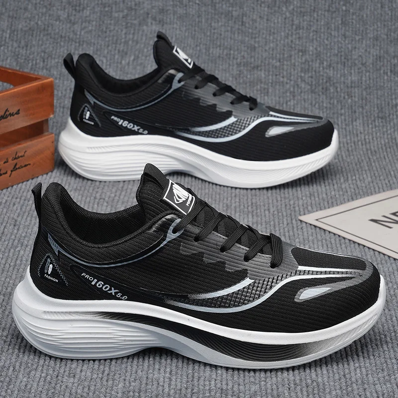Summer New Breathable Mesh Fly Woven Sports Shoes for Men, Non Slip Soft Sole Running Casual Dad Shoes view 5