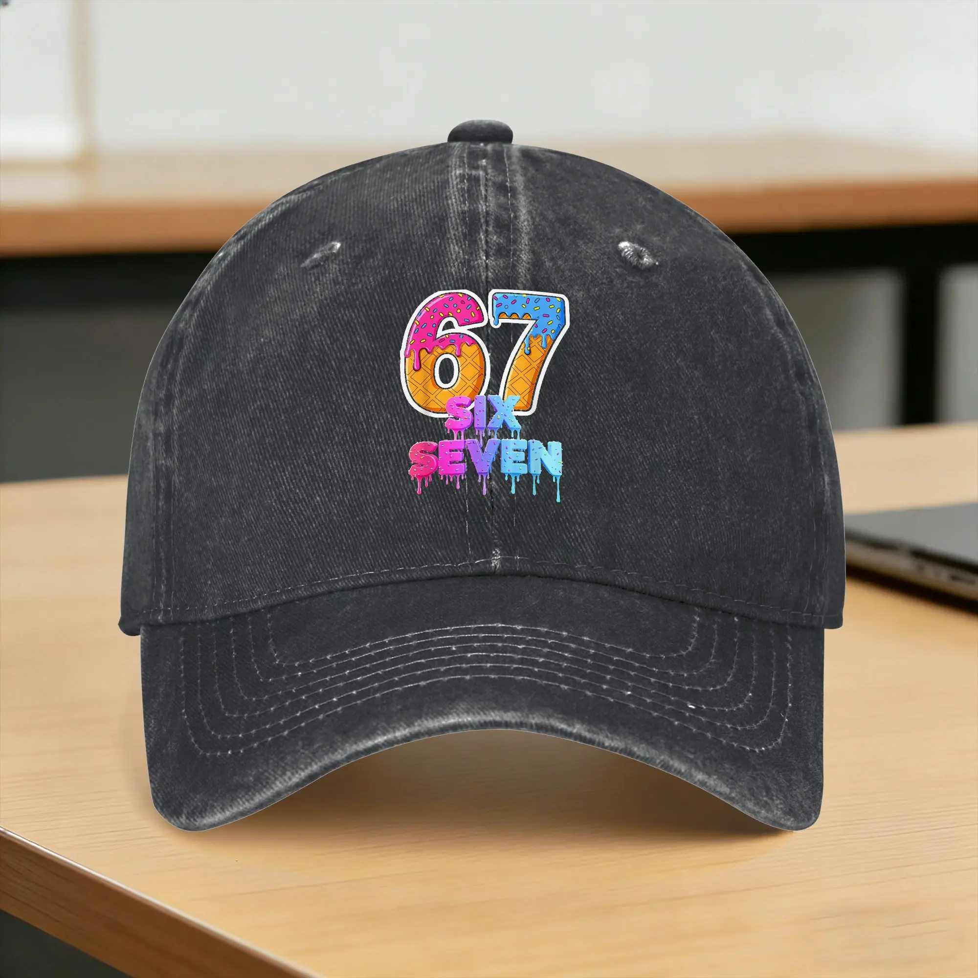 

Six Seven Ice Cream Drip Gen Alpha Slang Funny 6 7 Meme Casual Baseball Cap Summer Trucker Hat Kpop Rock Hip Hop Hats