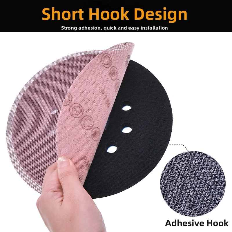 Self-Adhesive 9 Inch Sanding Disc with 10 Hole Dust Extraction and Flocking Backer Pad for Wall Grinder Polisher Performance Use