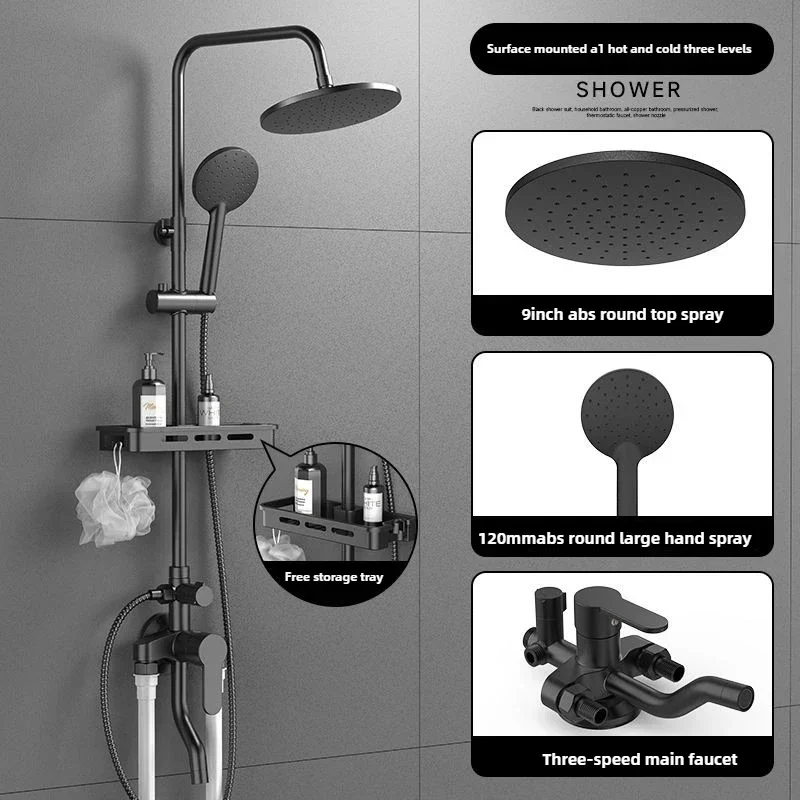 

Black Chrome Brass Shower Faucets Bathroom Shower Mixer Faucet Head System Rainfall Shower Set Spray for Bathroom Bathroom Set