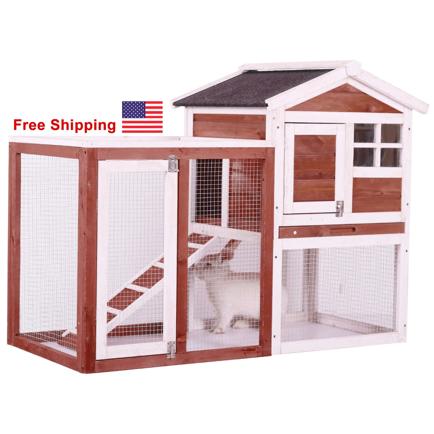 

Drop Shipping US Spot Outdoor Coelheira Large Chicken Coop Cage Wooden Rabbit Hutch Pet House