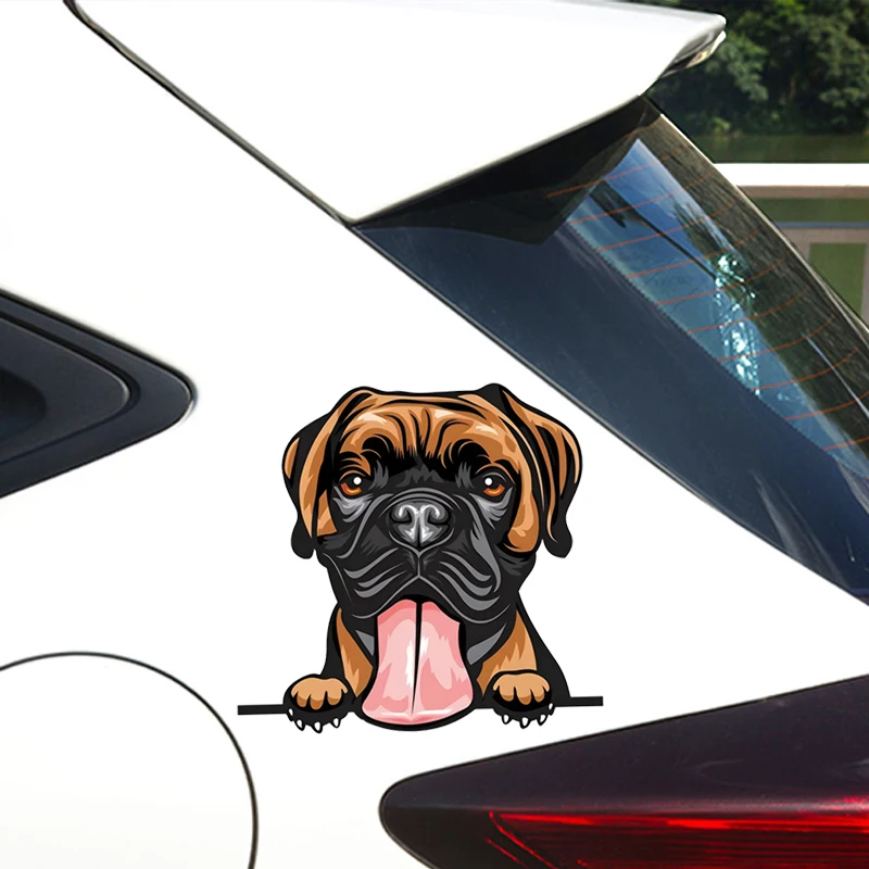 Smiling Boxer Vinyl Decal - Dog Breed Bumper Sticker - For Laptops Tumblers Windows Cars Trucks Walls Car Decoration