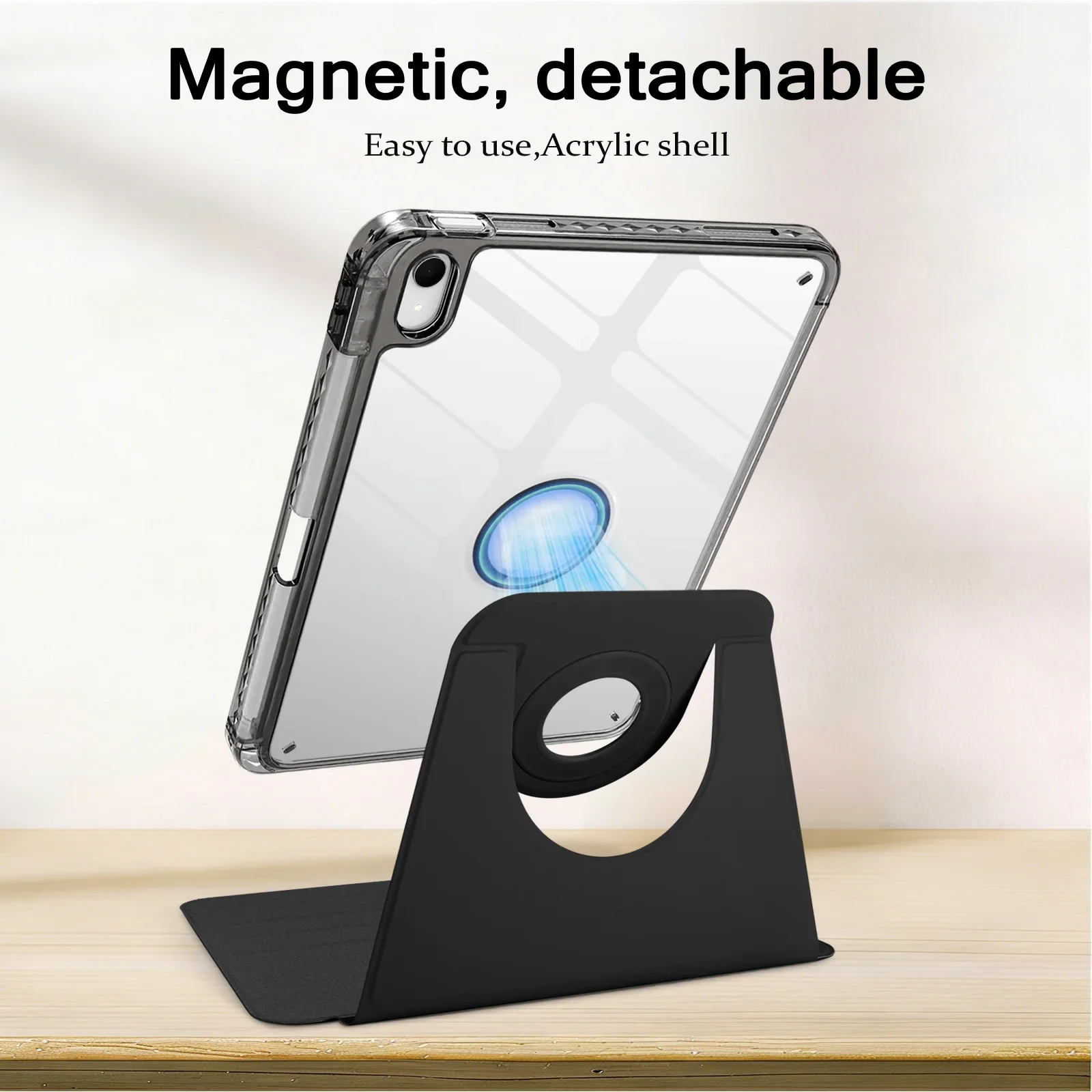 Case For iPad Pro Air Stand Hard Clear Acrylic Cases 2026 2025 A16 4 5 6 7 10th 11th Gen 10.9 11 12.9 13 inch Leather Cover
