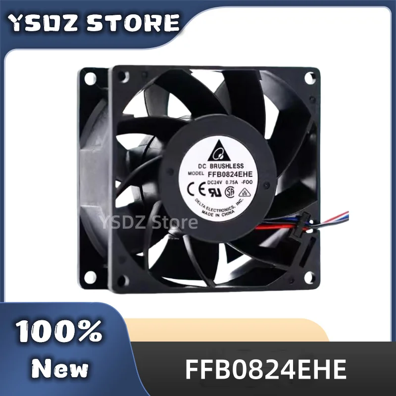 100%New FFB0824EHE 2/3-wire DC24V 0.75A 80*80*38mm For Delta Cooling fan in stock Fast Shipping