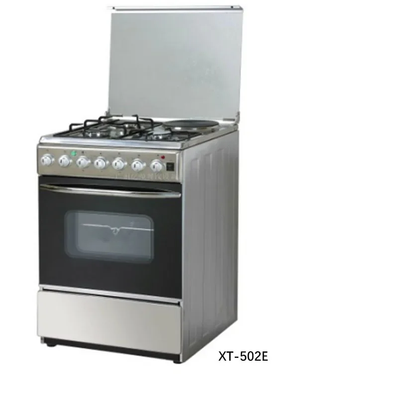 50cm Freestanding Dual‑Fuel Cooker, 2 Gas 2 Electric Hob Burners, 51L Oven All‑in‑One Household Kitchen Cooking Range