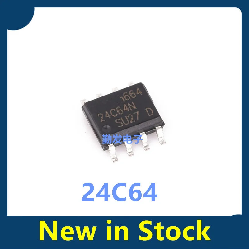 10PCS AT24C64, 24C64, AT24C64N, AT24C64AN, Surface-mount SOP-8 memory, brand new
