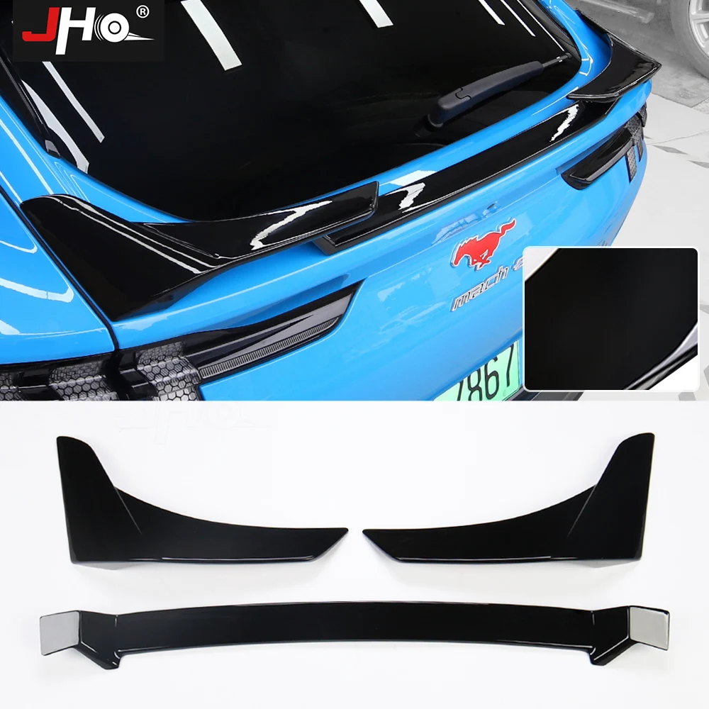 JHO Car Rear Spoiler Wing Extentions Flaps Trunk Exterior Wing Parts Fit For Mustang Mach E 2021 2022 2023 Styling Accessories