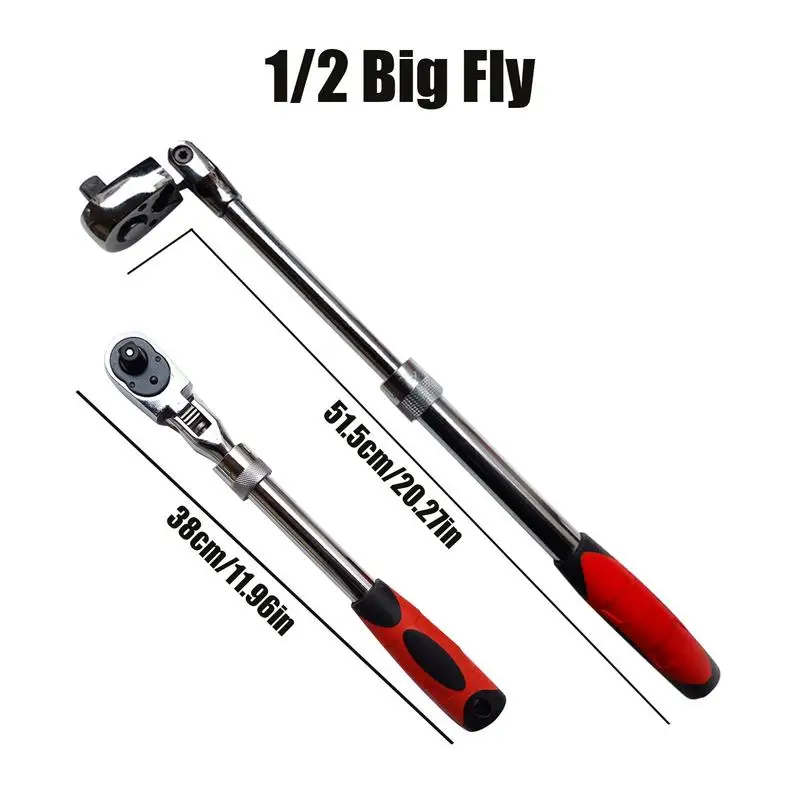 Solid Extendable Ratchet Wrench Two-way High Carbon Steel Ratchet Wrench 1/2 3/8 1/4 Telescopic Head Wrench For Repair Depot