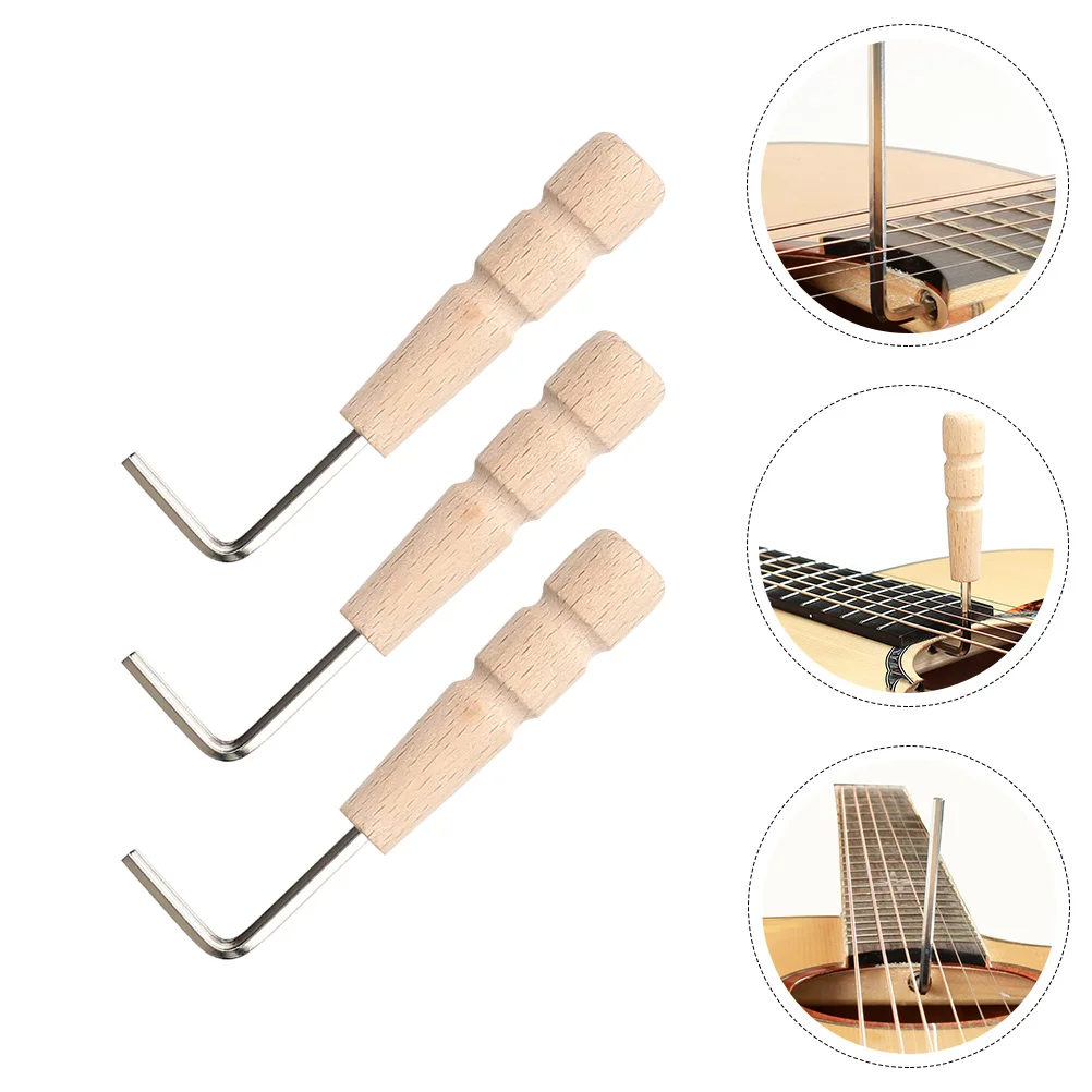 

3 Pcs Guitar Wrench Hex for Chic Tuning Tool Ballad Truss Rod Adjustment Key Wooden Handle Repair